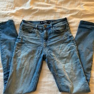 Medium wash high rise skinny jeans